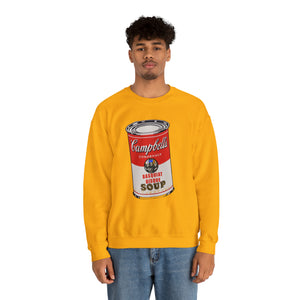 Ode to Warhol, Basquiat Bisque Soup Can - Vintage Custom Graphic Print Unisex Heavy Blend™ Crewneck Sweatshirt