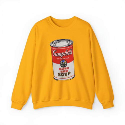 Ode to Warhol, Basquiat Bisque Soup Can - Vintage Custom Graphic Print Unisex Heavy Blend™ Crewneck Sweatshirt