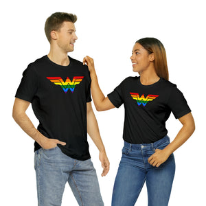 "Wonder Woman - Pride" Custom Graphic Print Unisex Jersey Short Sleeve Tee