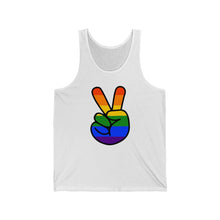 Load image into Gallery viewer, &quot;Pride Peace Sign&quot; Unisex Jersey Tank