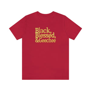 "Black, Blessed, & Geechee" Custom Graphic Print Unisex Jersey Short Sleeve Tee