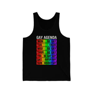 "Gay Agenda" Unisex Jersey Tank