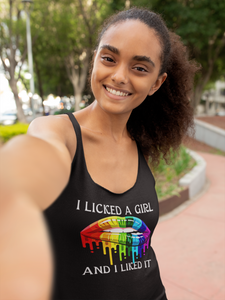 "I Licked a Girl and I Liked It" Women's Ideal Racerback Tank